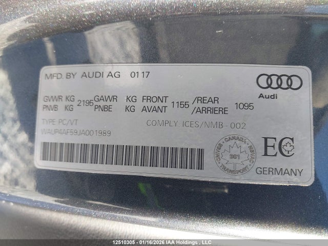 WAUP4AF59JA001989 Audi S5 3.0t Progressiv
