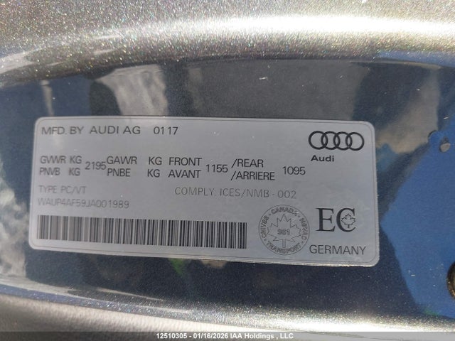 WAUP4AF59JA001989 Audi S5 3.0t Progressiv