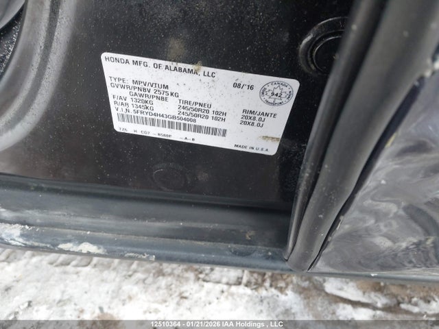 Acura MDX 2016 5FRYD4H43GB504008 Image 9