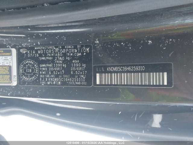 KNDMB5C16H6259310 KIA Sedona Lx/lx+