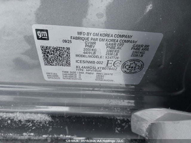 KL4AMGSLXTB078412 Buick Encore Gx Avenir Awd