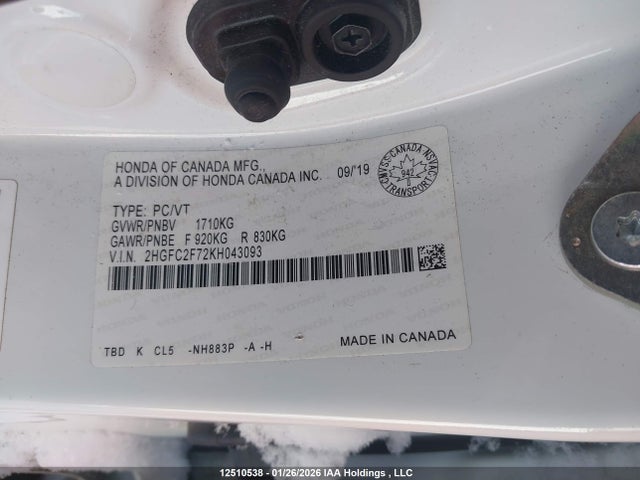 2HGFC2F72KH043093 Honda CIVIC EX
