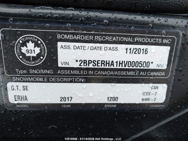 2BPSERHA1HV000500 Skidoo Skidoo
