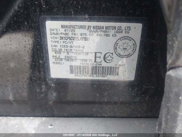 3N1CP5CV2SL497087 Nissan Kicks Play Sv
