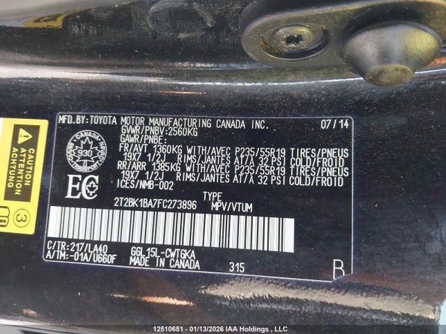 2T2BK1BA7FC273896 Lexus Rx 350 Sportdesign