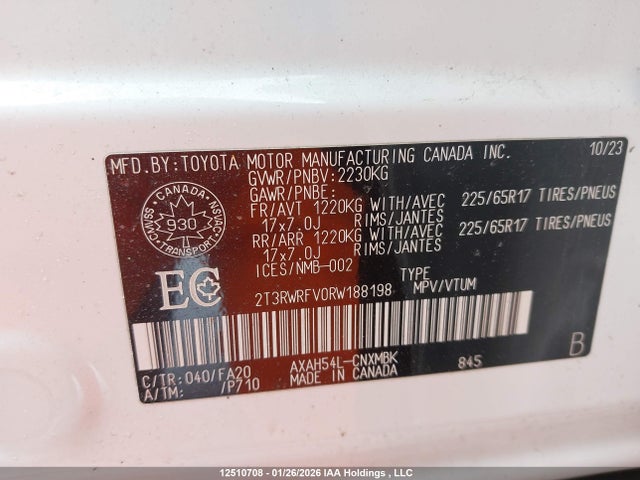 2T3RWRFV0RW188198 Toyota RAV4