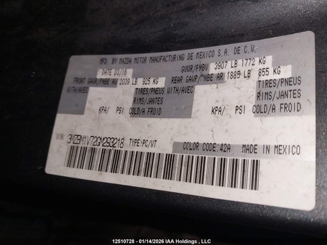 3MZBM1V72GM293218 Mazda 3 TOURING