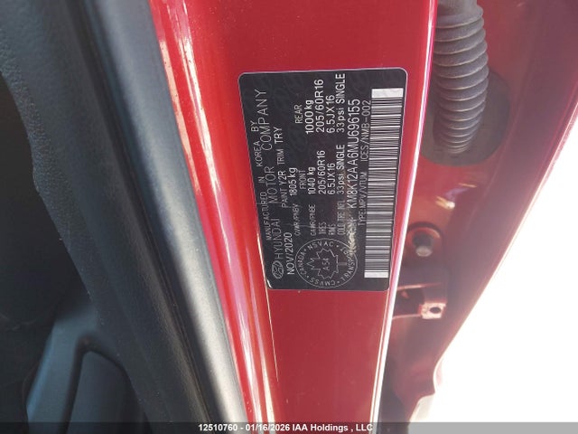 KM8K12AA6MU696155 Hyundai Kona Se