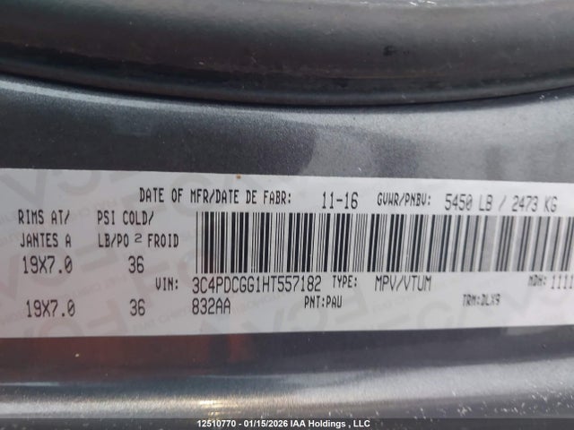3C4PDCGG1HT557182 Dodge Journey Crossroad