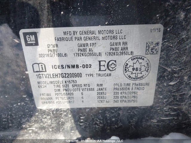 1GTV2LEH7GZ200900 GMC SIERRA 1500