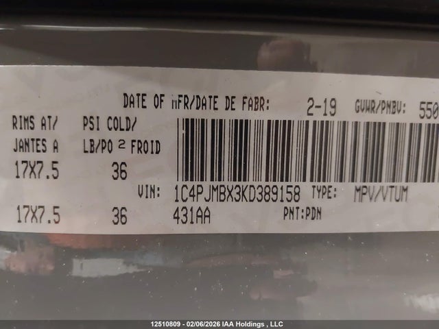1C4PJMBX3KD389158 Jeep Cherokee Trailhawk