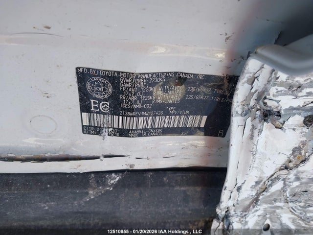 2T3BWRFV1MW127436 Toyota Rav4 Hybrid Le