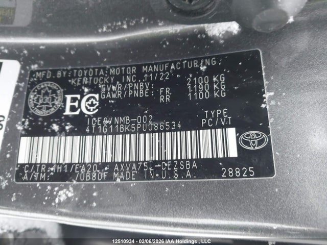 4T1G11BK5PU086534 Toyota CAMRY SE