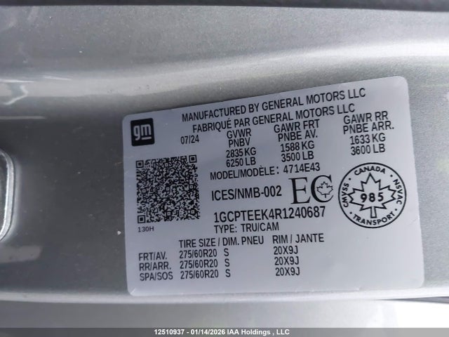 1GCPTEEK4R1240687 Chevrolet Colorado Trail Boss 4wd
