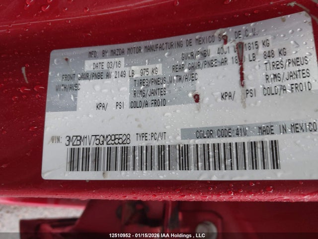 3MZBM1V75GM295528 Mazda Mazda3 Gs