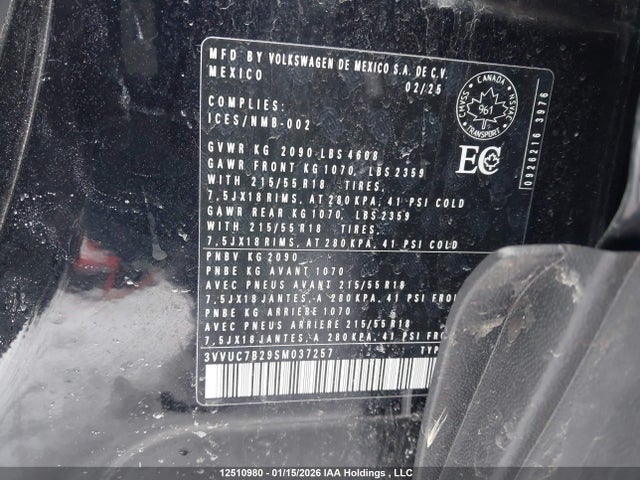 3VVUC7B29SM037257 Volkswagen TAOS SE