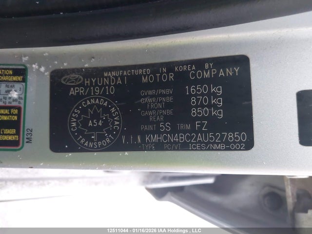Продажа на аукционе авто 2010 Hyundai Accent Gl, vin: KMHCN4BC2AU527850, номер лота: 12511044