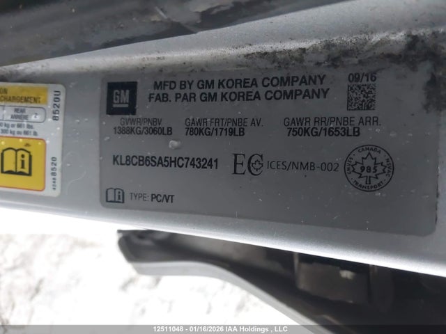 KL8CB6SA5HC743241 Chevrolet Spark Ls Cvt