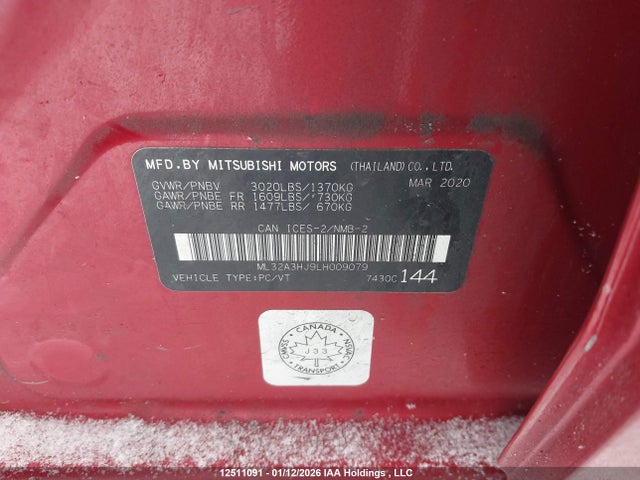 Mitsubishi MIRAGE ES 2020 ML32A3HJ9LH009079 Image 9