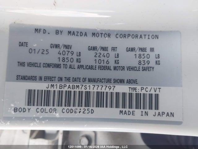 Mazda 3 Select Sport 2025 JM1BPABM7S1777797 Image 9