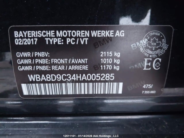 WBA8D9C34HA005285 BMW 330 XI