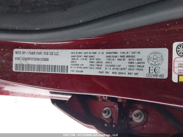 1C6SRFVT5RN123806 RAM 1500 Sport