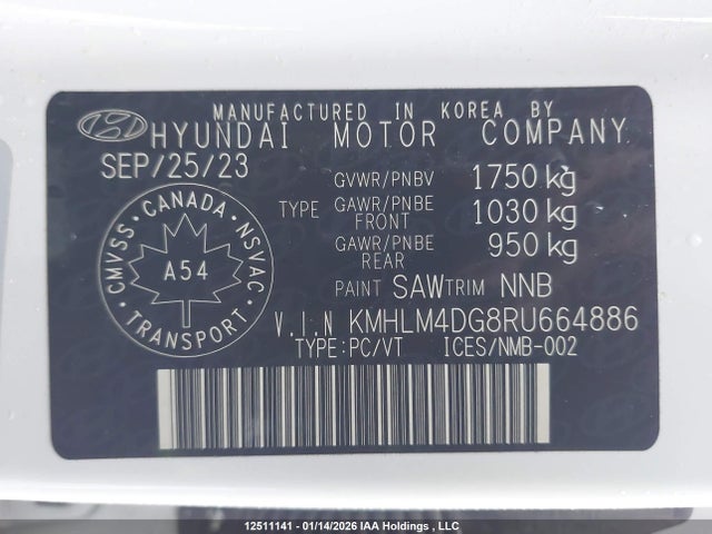 KMHLM4DG8RU664886 Hyundai Elantra