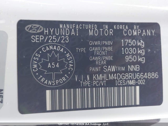 KMHLM4DG8RU664886 Hyundai Elantra