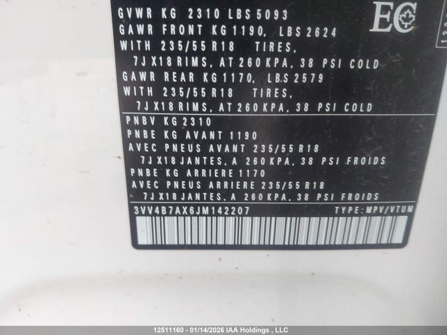 3VV4B7AX6JM142207 Volkswagen Tiguan Highline