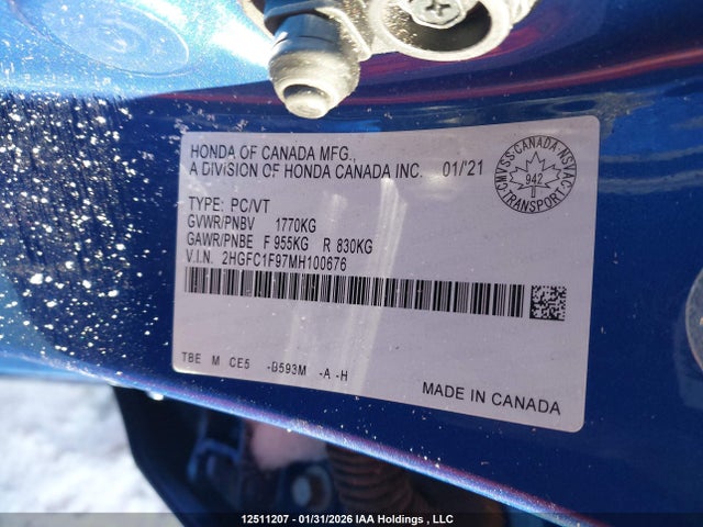 2HGFC1F97MH100676 Honda Civic Touring