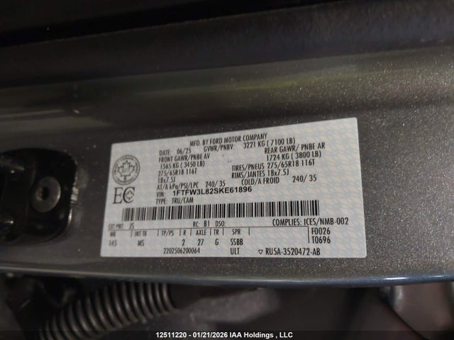 1FTFW3L82SKE61896 Ford F150 Xlt