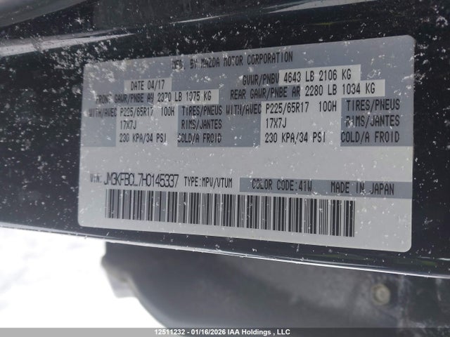 JM3KFBCL7H0145337 Mazda CX-5