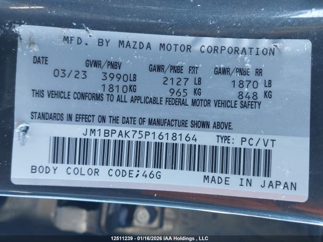 JM1BPAK75P1618164 Mazda 3 SELECT