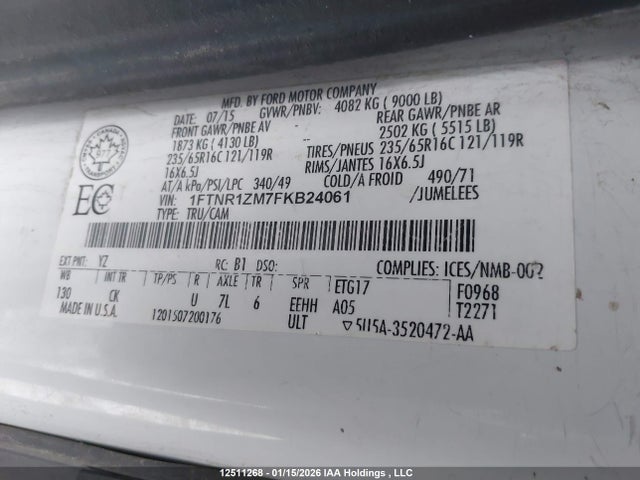 1FTNR1ZM7FKB24061 Ford Transit T-250