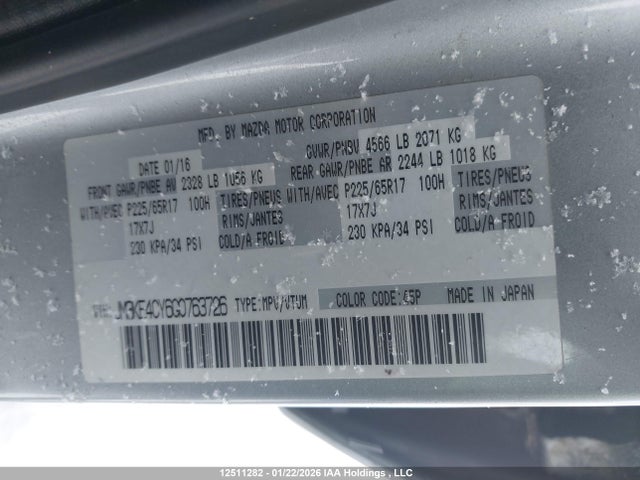 JM3KE4CY6G0763726 Mazda Cx-5 Touring