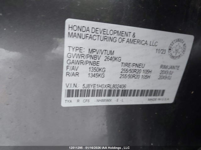 Aukcja sprzedaży 2024 Acura Mdx A-spec, vin: 5J8YE1H0XRL802406, numer aukcji: 12511295