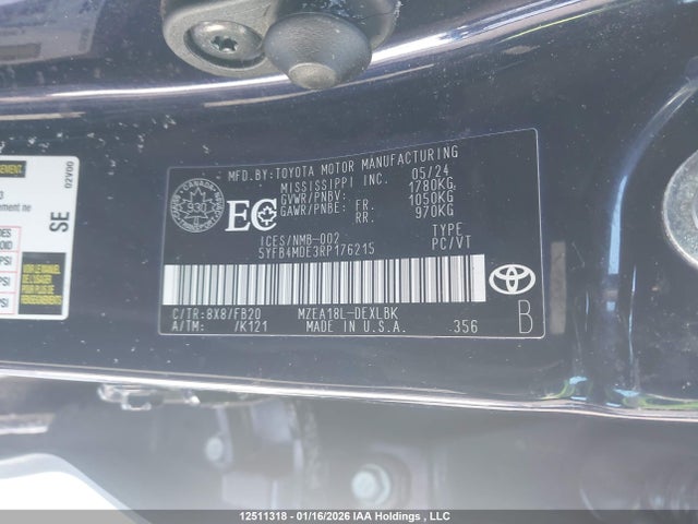 5YFB4MDE3RP176215 Toyota COROLLA LE