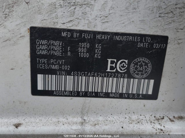 4S3GTAF62H1727878 Subaru Impreza Premium Plus