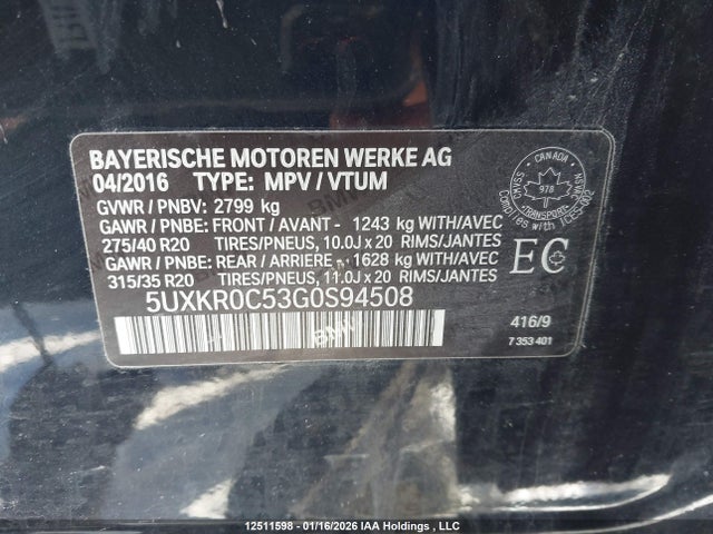 5UXKR0C53G0S94508 BMW X5 Xdrive35i