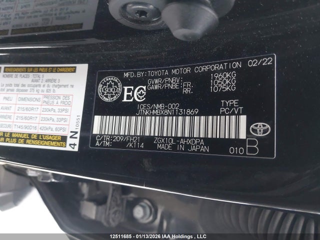 JTNKHMBX8N1131869 Toyota C-HR