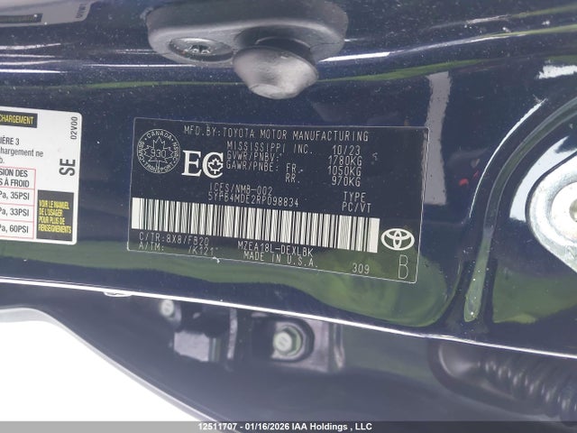 5YFB4MDE2RP098834 Toyota COROLLA LE