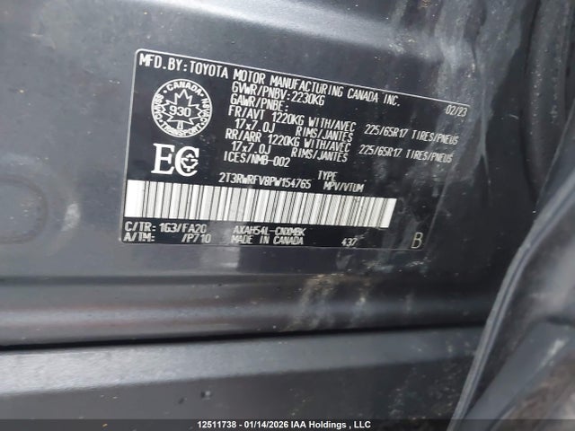 2023 Toyota Rav4 მანქანა იყიდება აუქციონზე, vin: 2T3RWRFV8PW154765, აუქციონის ნომერი: 12511738