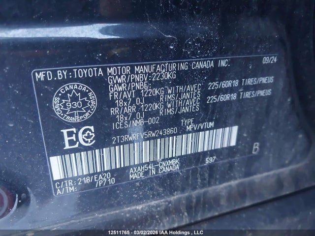 2T3RWRFV5RW243860 Toyota RAV4