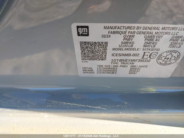 1GT49VEY5RF355310 GMC Sierra K3500 At4