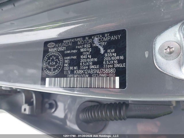 KM8K12AB5NU758980 Hyundai Kona