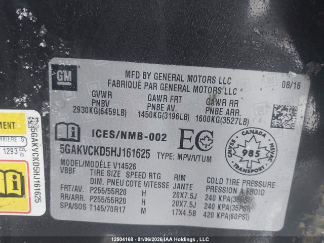 5GAKVCKD5HJ161625 Buick Enclave Premium