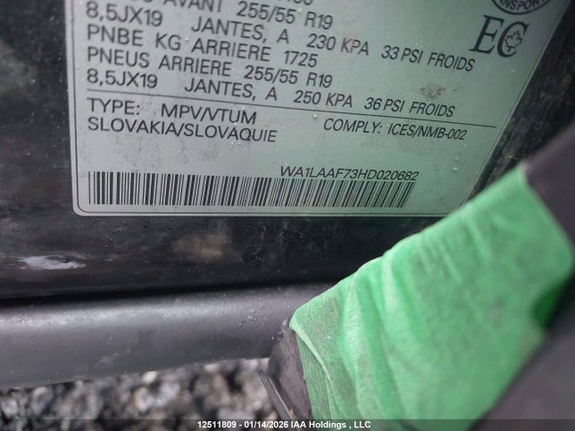 WA1LAAF73HD020682 Audi Q7 Premium Plus