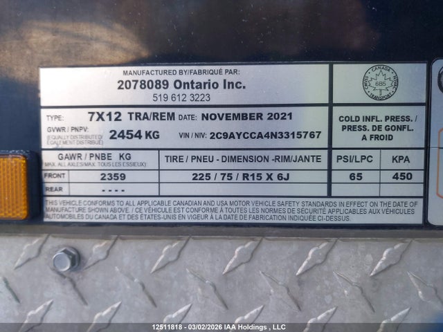 2C9AYCCA4N3315767 Atc Trailer