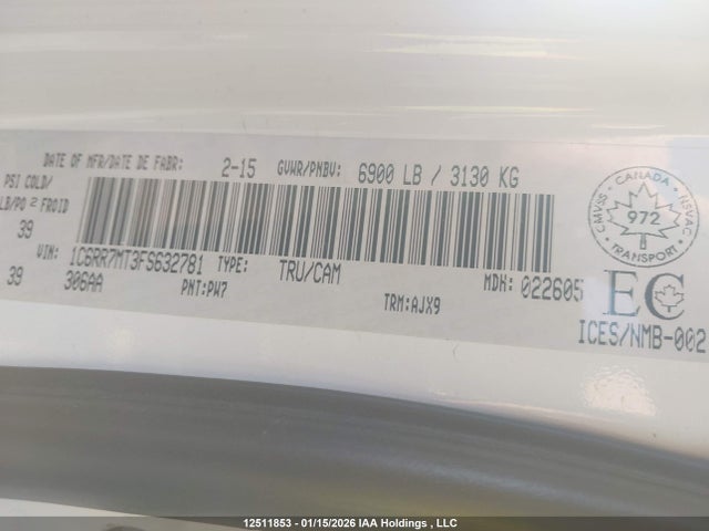 RAM 1500 Sport 2015 1C6RR7MT3FS632781 Image 17