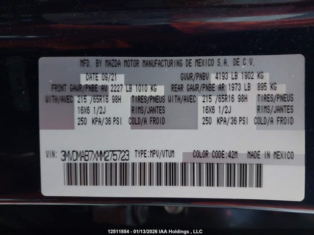 3MVDMAB7XMM275723 Mazda Cx-30 Gx